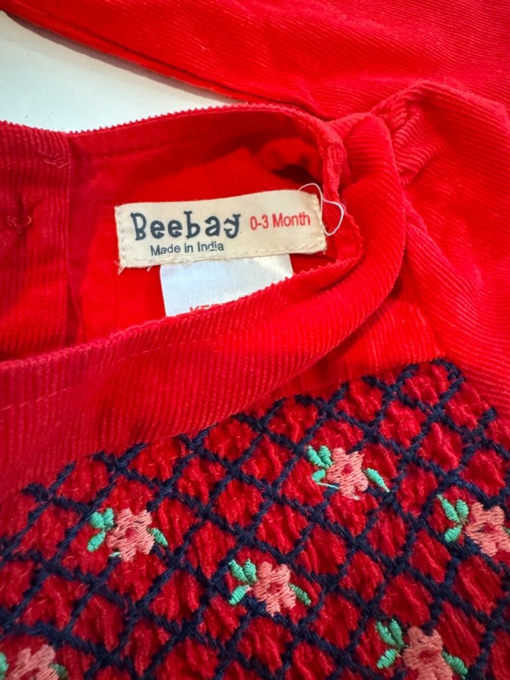 Beebay Toddler/Infant or Doll Vintage Red Smocked Dress Set,New,Not sold sep. - Picture 6 of 7